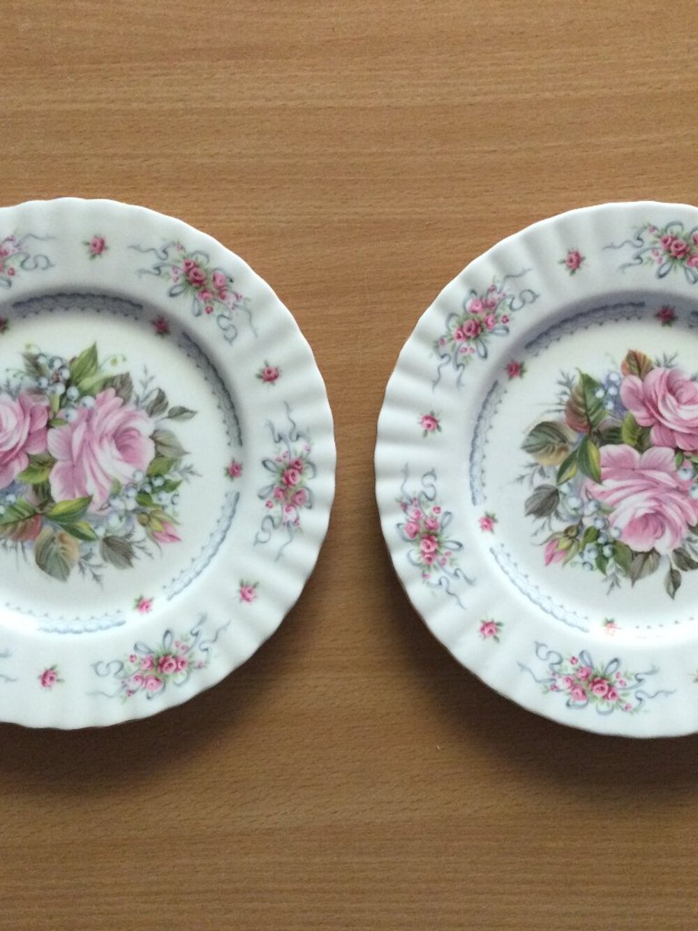 Pair Royal Albert “Happy Birthday” First Edition Plates – Bone China England-8"